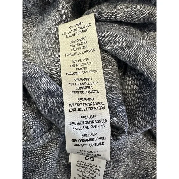 Patagonia Men's Large Blue Collared Full Button Front Pockets HEMP/COTTON Top - Picture 8 of 11